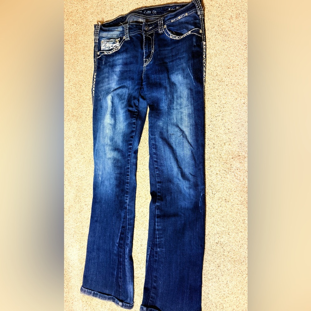 Cowgirl Tuff Dark Blue Boot Cut Jeans - Picture 4 of 8